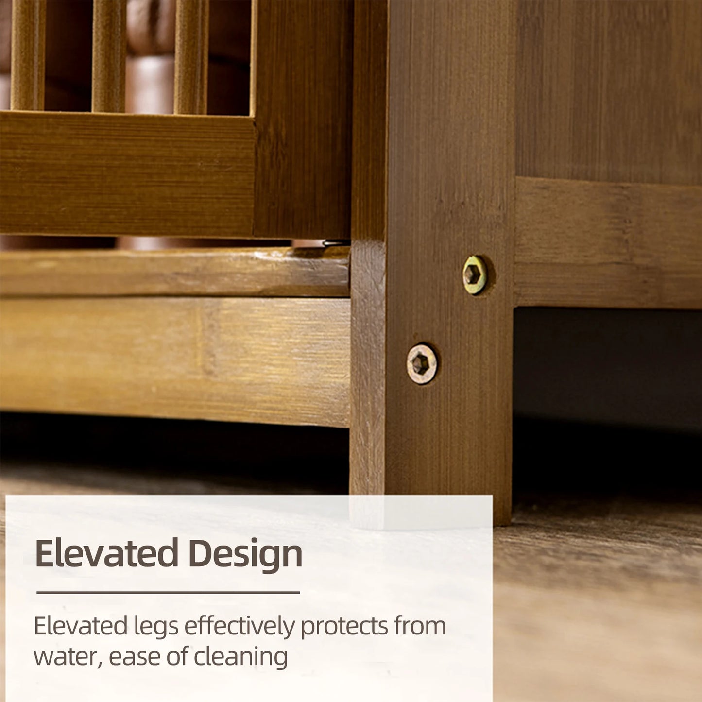 Wisfor 4 Tier Wooden Shoe Rack Organizer With Three Doors