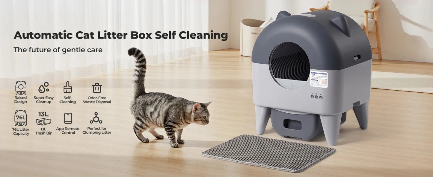 Lunapurr Automatic Self-Cleaning Cat Litter Box With App Control Multi-Cat