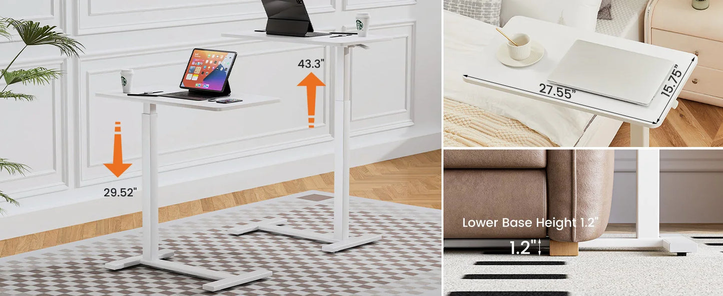 JHK Overbed Bedside Sofa Table Adjustable Height Laptop Desk