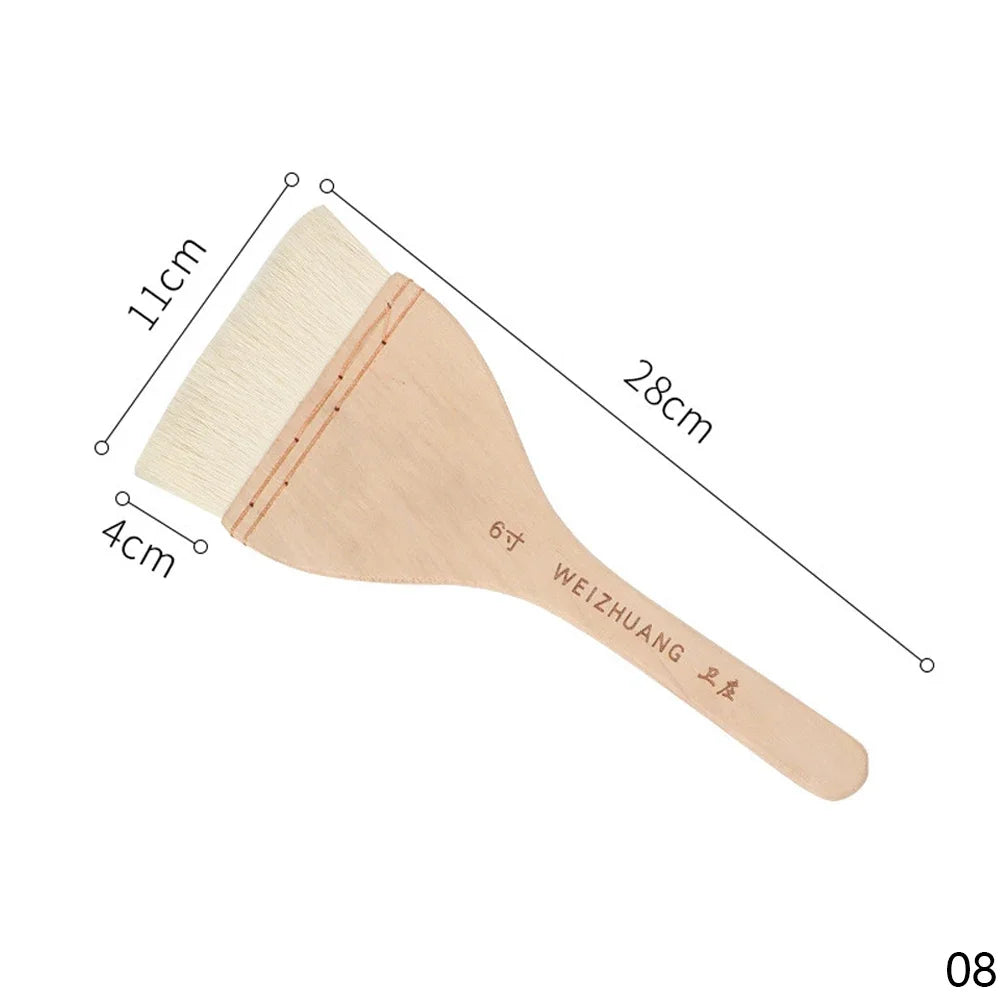 Goat Hair Wooden Handle Paint Brushes For Watercolor And Oil Painting