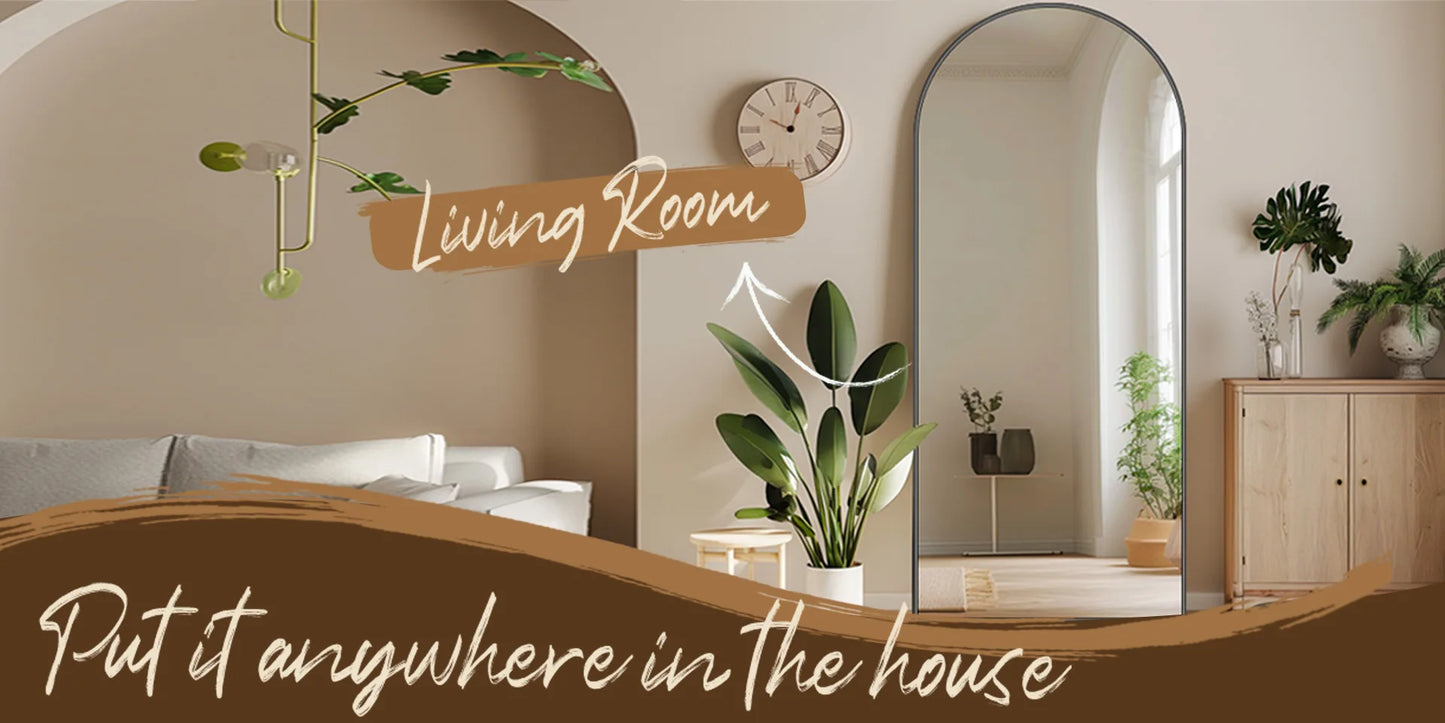Antok Arch Floor Mirror Freestanding Full Length For Bedroom