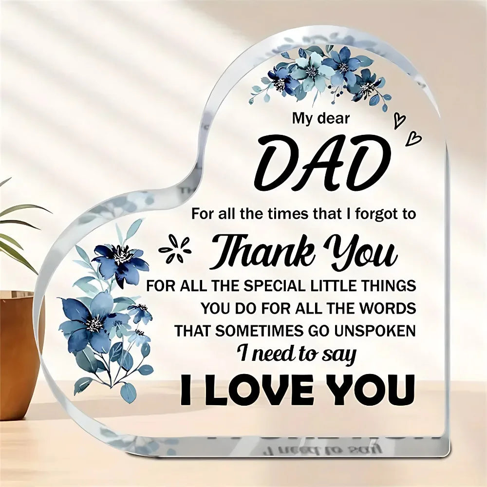 Acrylic Block Puzzle Plaque Gift For Father From Daughter Son