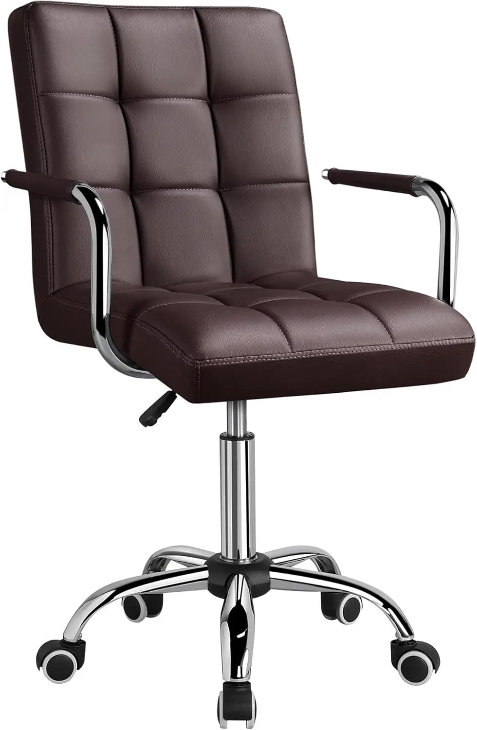 PU Leather Executive Office Chair With Wheels And Armrests Adjustable
