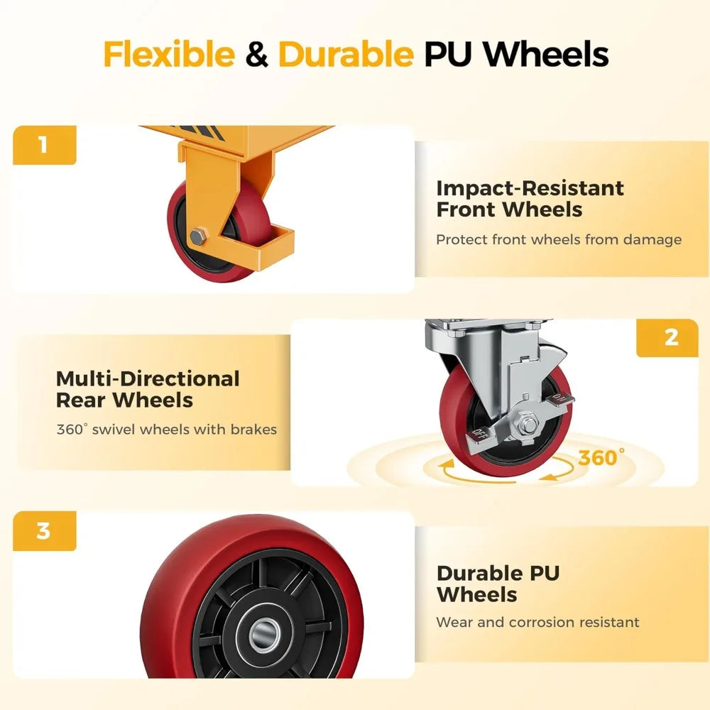Hydraulic Lift Table Cart 500 Lb With Non Slip Pad