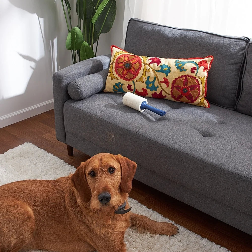 XMSJ 3 Pack Extra Sticky Giant Lint Roller 100 Sheets Easy Tear Ergonomic Handle