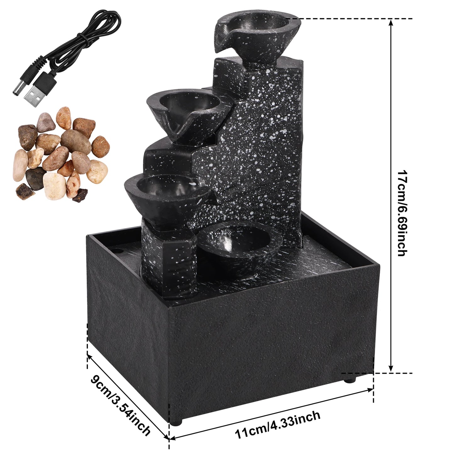 Hign-concerned Art Waterfall Tabletop Fountain Desktop For Living Room