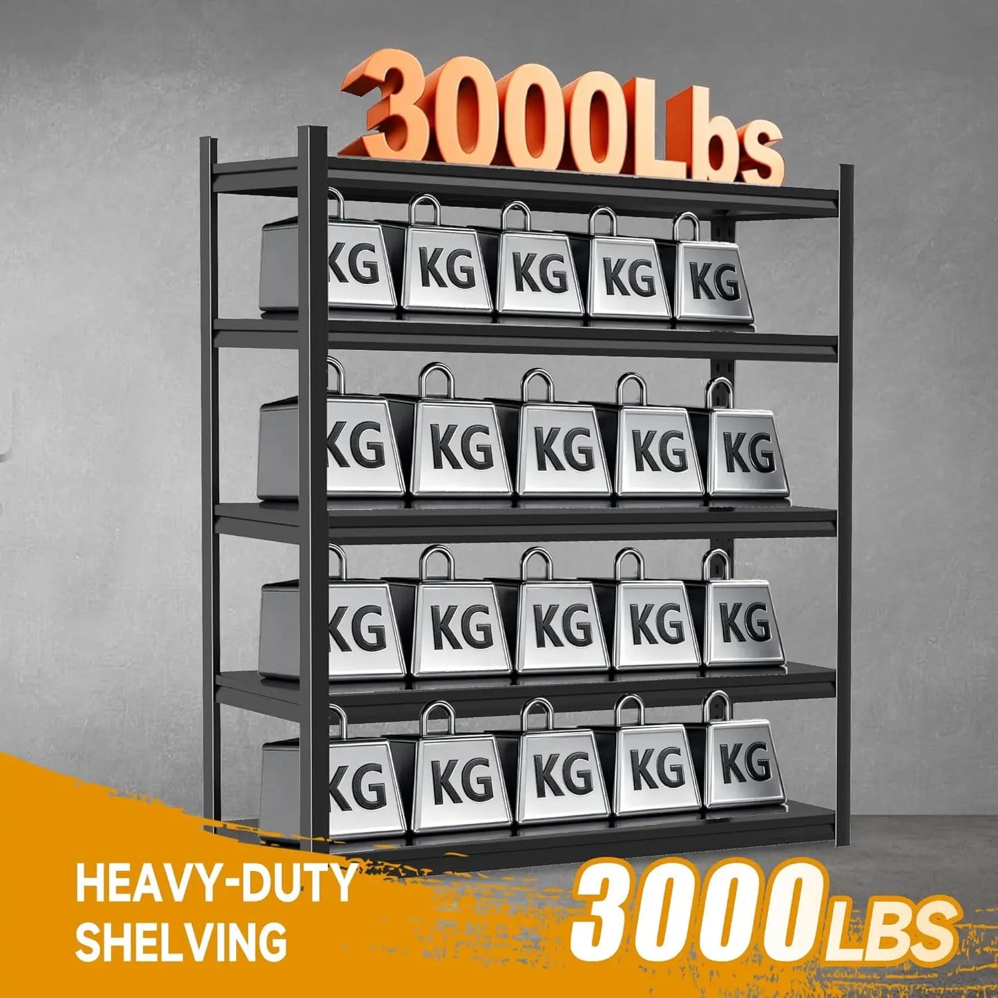 ZHILU Heavy Duty Garage Shelving Unit 5 Tier Steel Storage