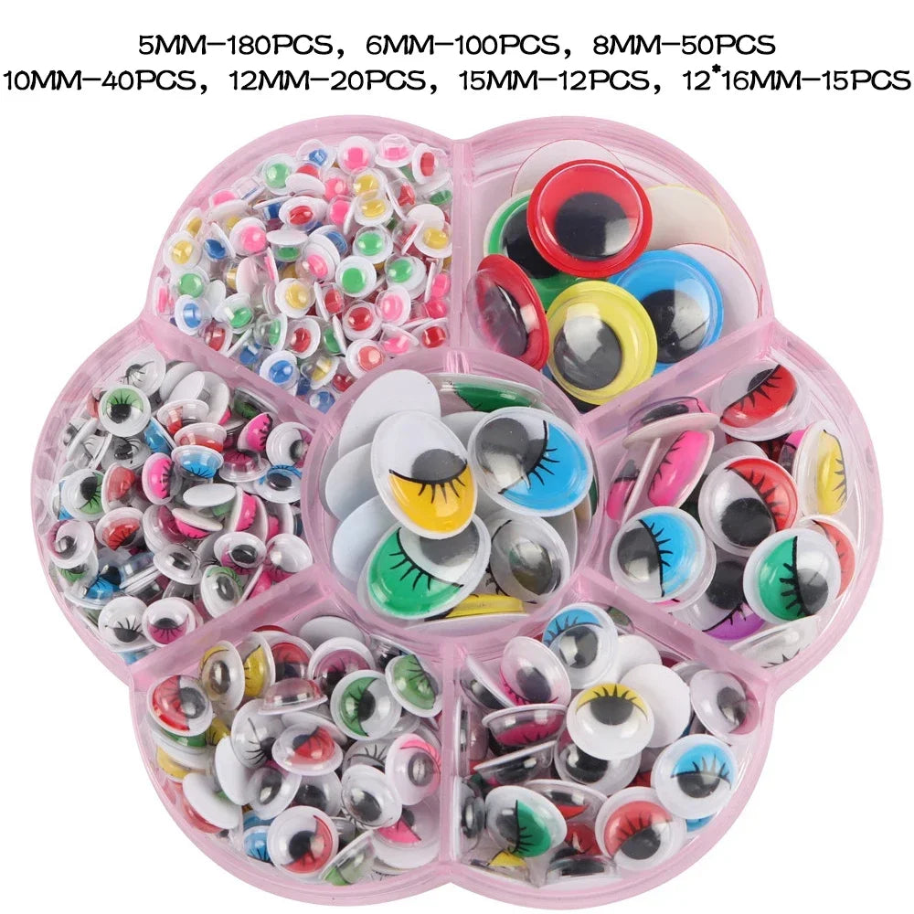 Self Adhesive Doll Eyes For DIY Crafts Assorted Sizes