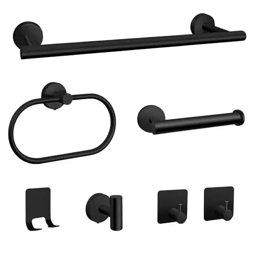 Bathroom Hardware Set 7Pcs Stainless Steel Towel Rack Kit