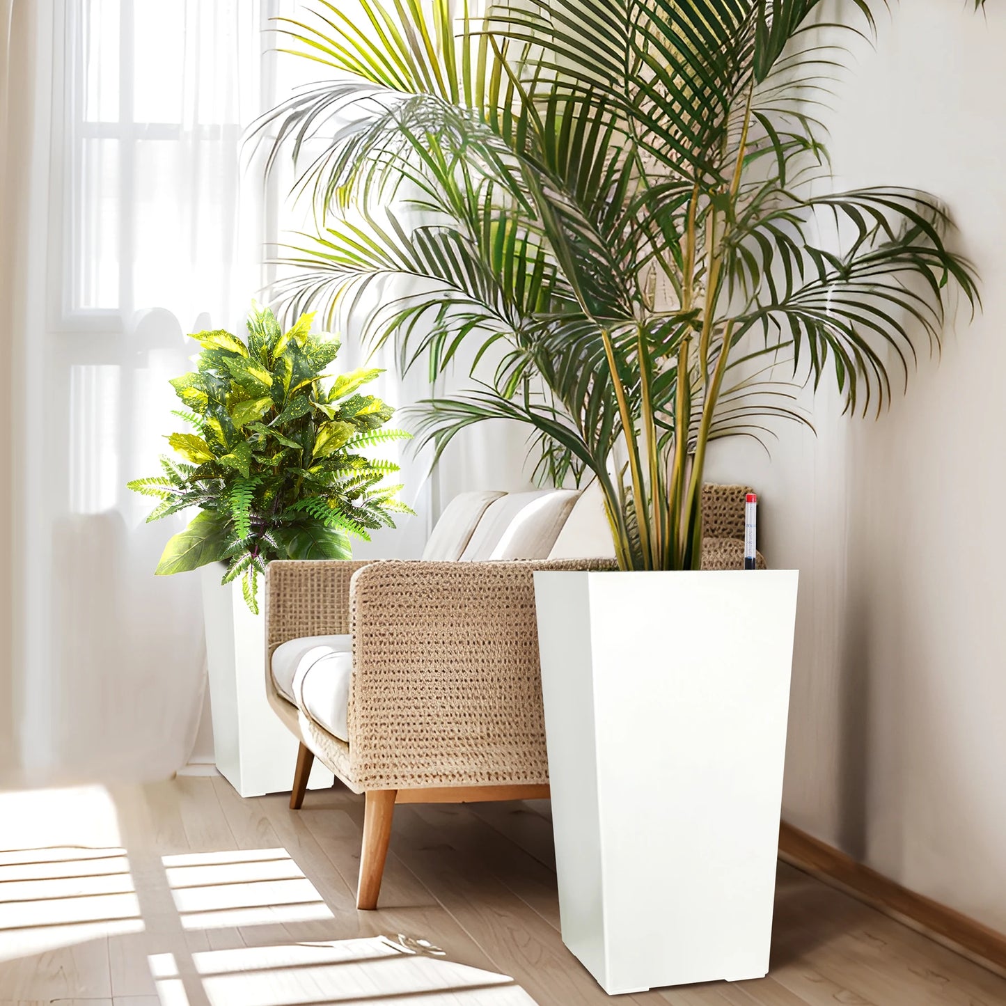 HobbyLane Indoor Outdoor Taper Planter With Shelf Insert Plastic Pots