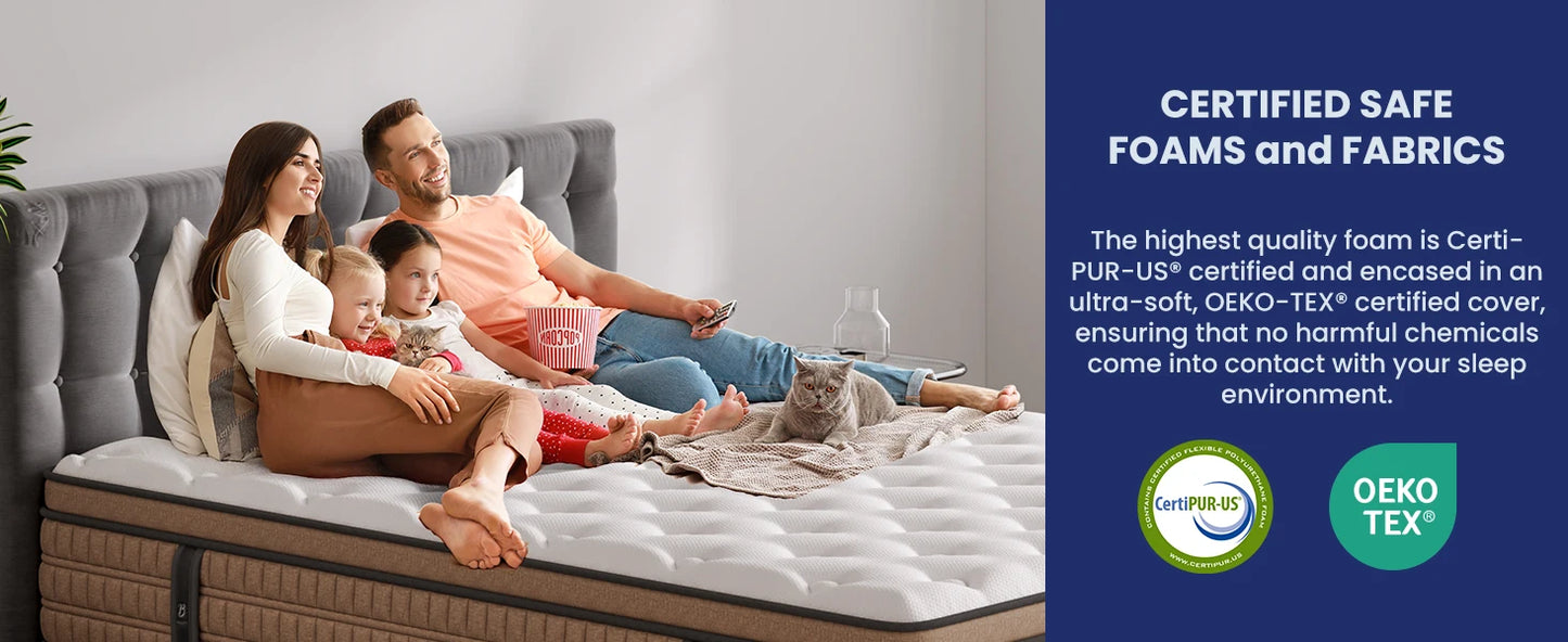 BedStory Hybrid Gel Memory Foam Mattress With Breathable Fabric