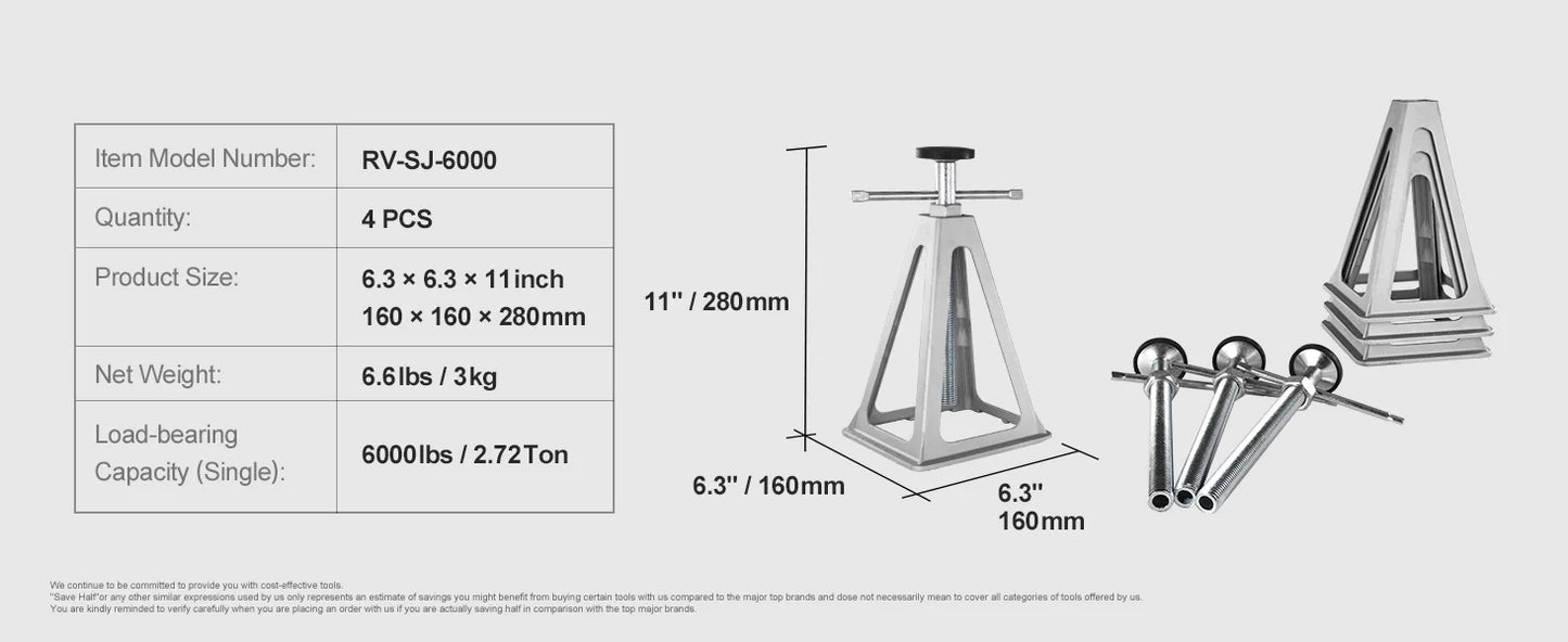 Succebuy RV Stabilizer Jacks 6000 Lbs Aluminum Leveling Kit