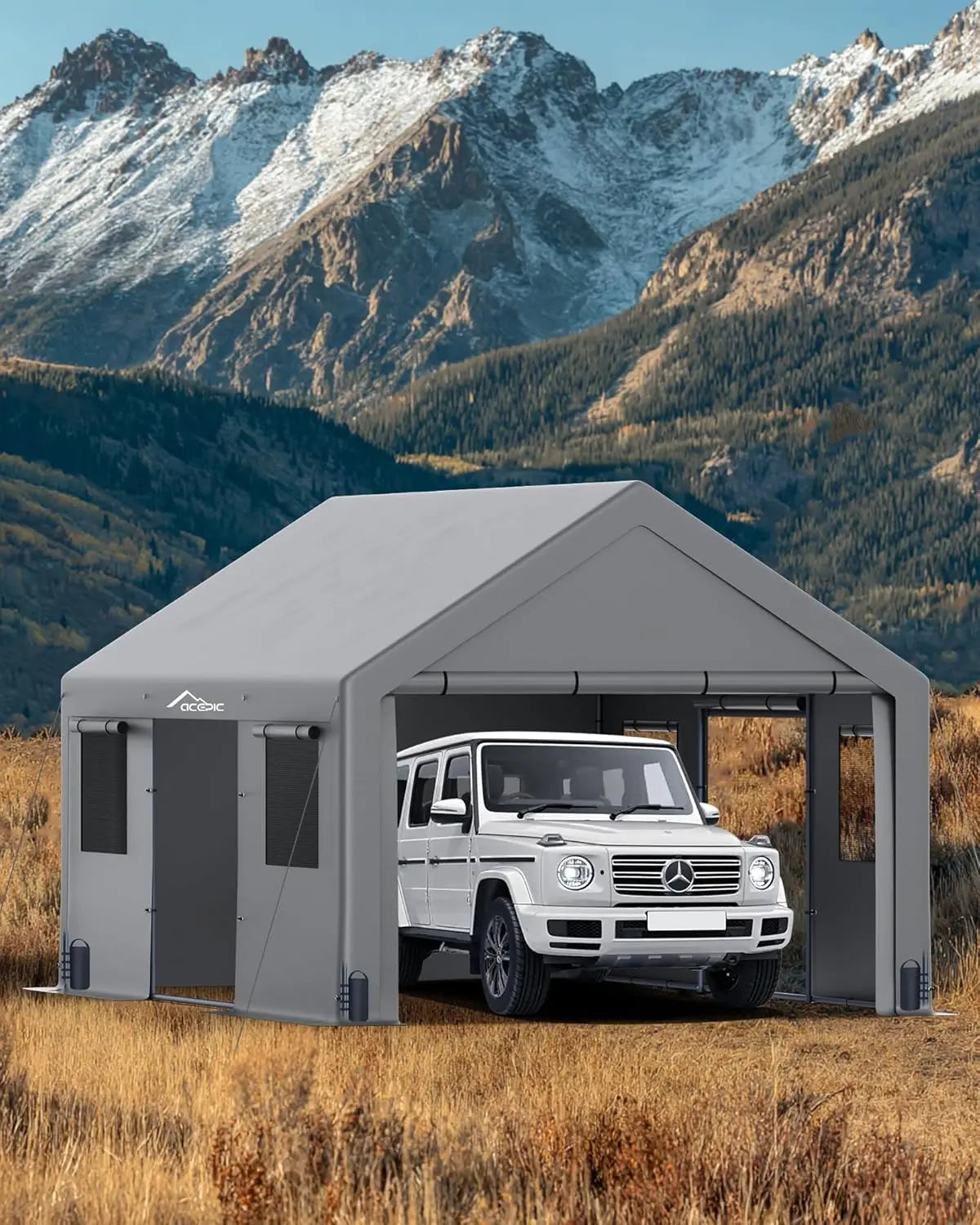 Heavy Duty Carport Portable Garage With Roll Up Windows