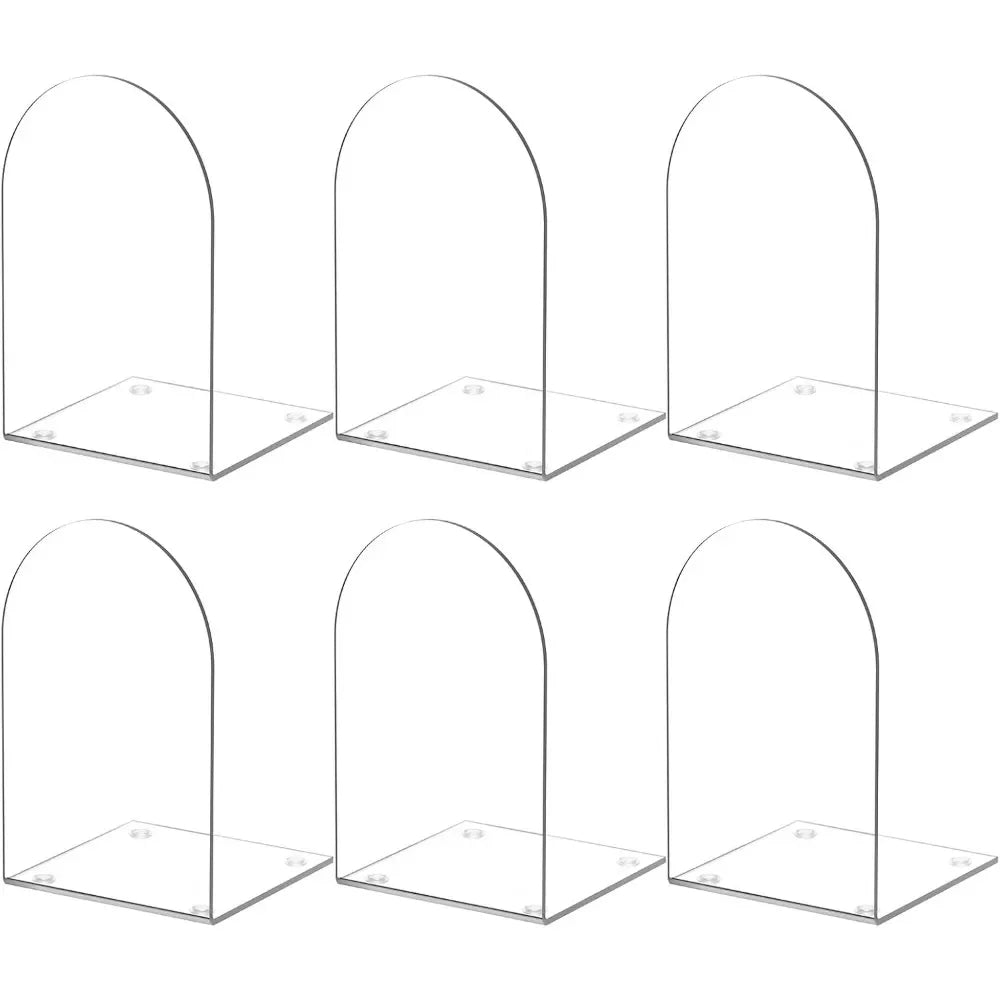 Hign-concerned 4-Piece Acrylic Bookend Set Transparent Desk Organizer
