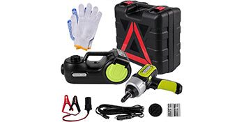 VEVOR Electric Hydraulic Car Jack Kit Impact Wrench LED Light