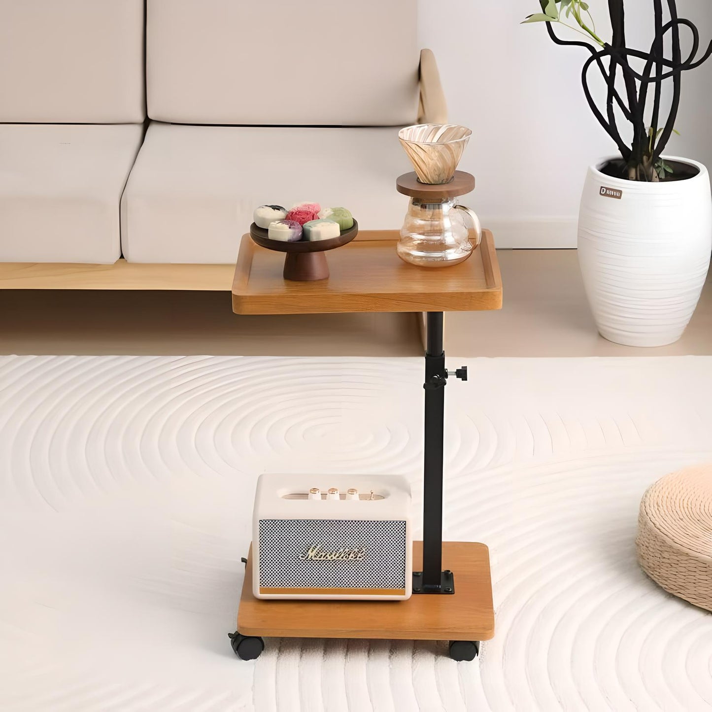 Adjustable Overbed Table Laptop Desk Rolling Cart 360° Rotatable
