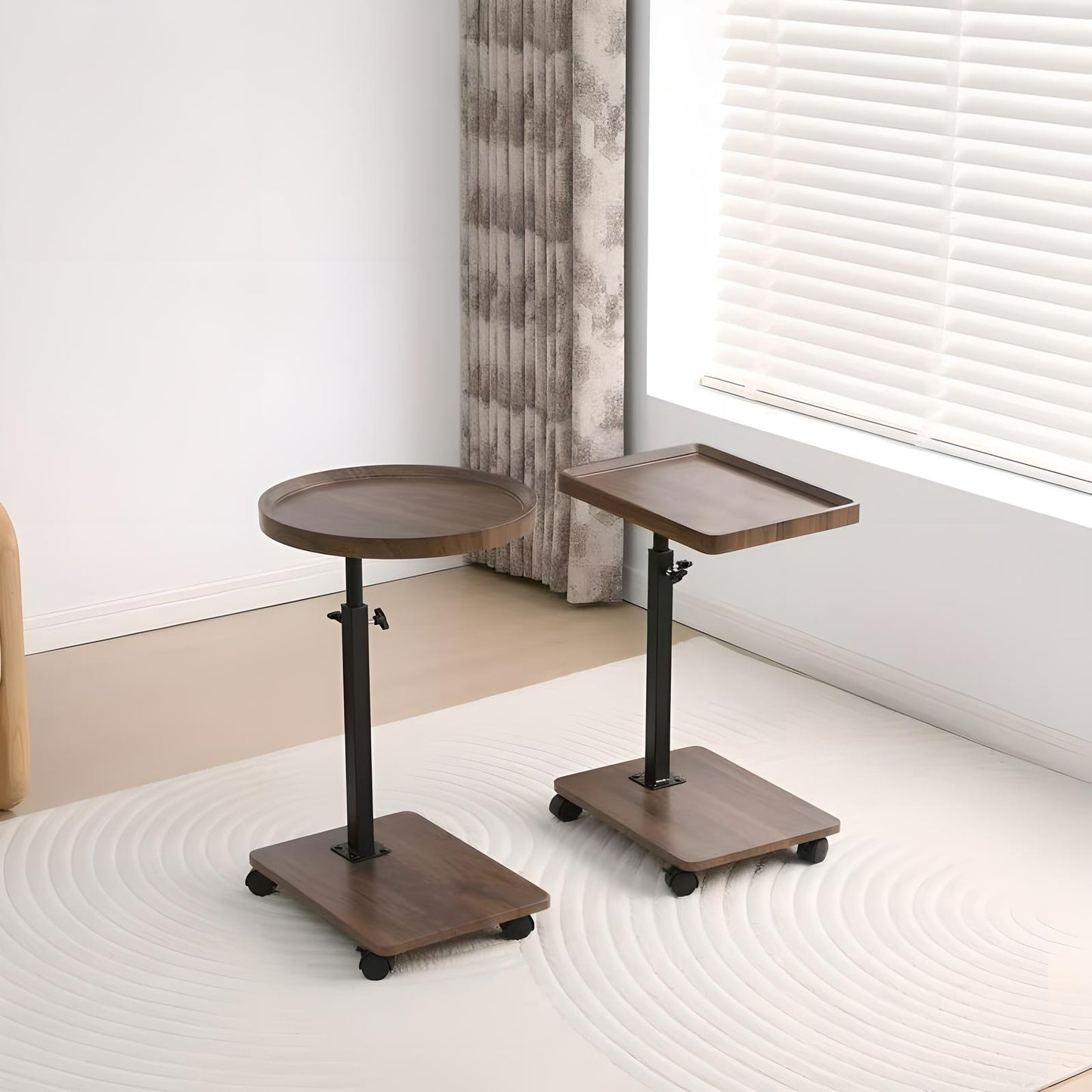 Adjustable Overbed Table Laptop Desk Rolling Cart 360° Rotatable