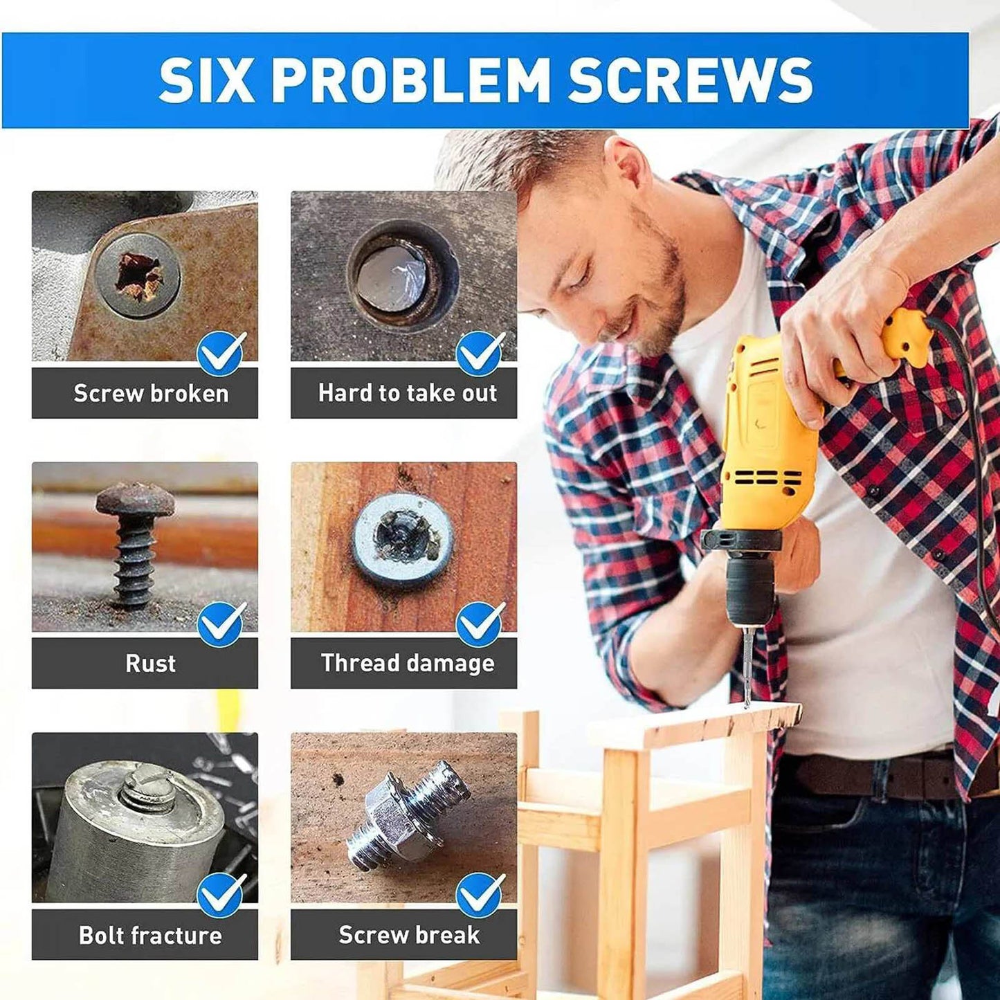 NONEDIY 22Pcs Damaged Screw Extractor Drill Bit Set Allen Bolts