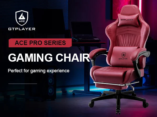 GTPLAYER Ergonomic Gaming Chair With Leather And Built In Speakers Footrest