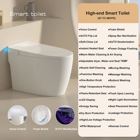 Smart Toilet Built In Bidet Auto Open Close Heated Seat