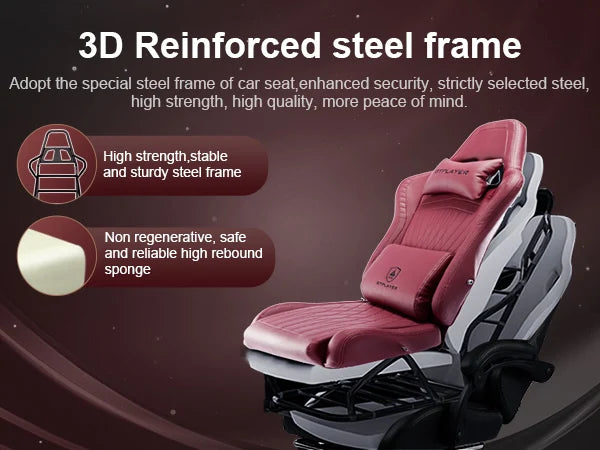 GTPLAYER Ergonomic Gaming Chair With Leather And Built In Speakers Footrest
