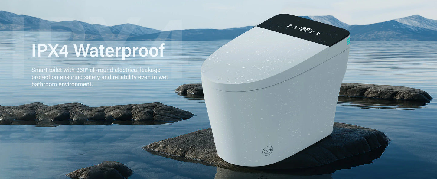 Smart Toilet with Built-in Bidet, AUTO Open/Close, Warm Water Sprayer, AUTO Dual Flush, Heated Bidet Toilet Seat for Bathrooms