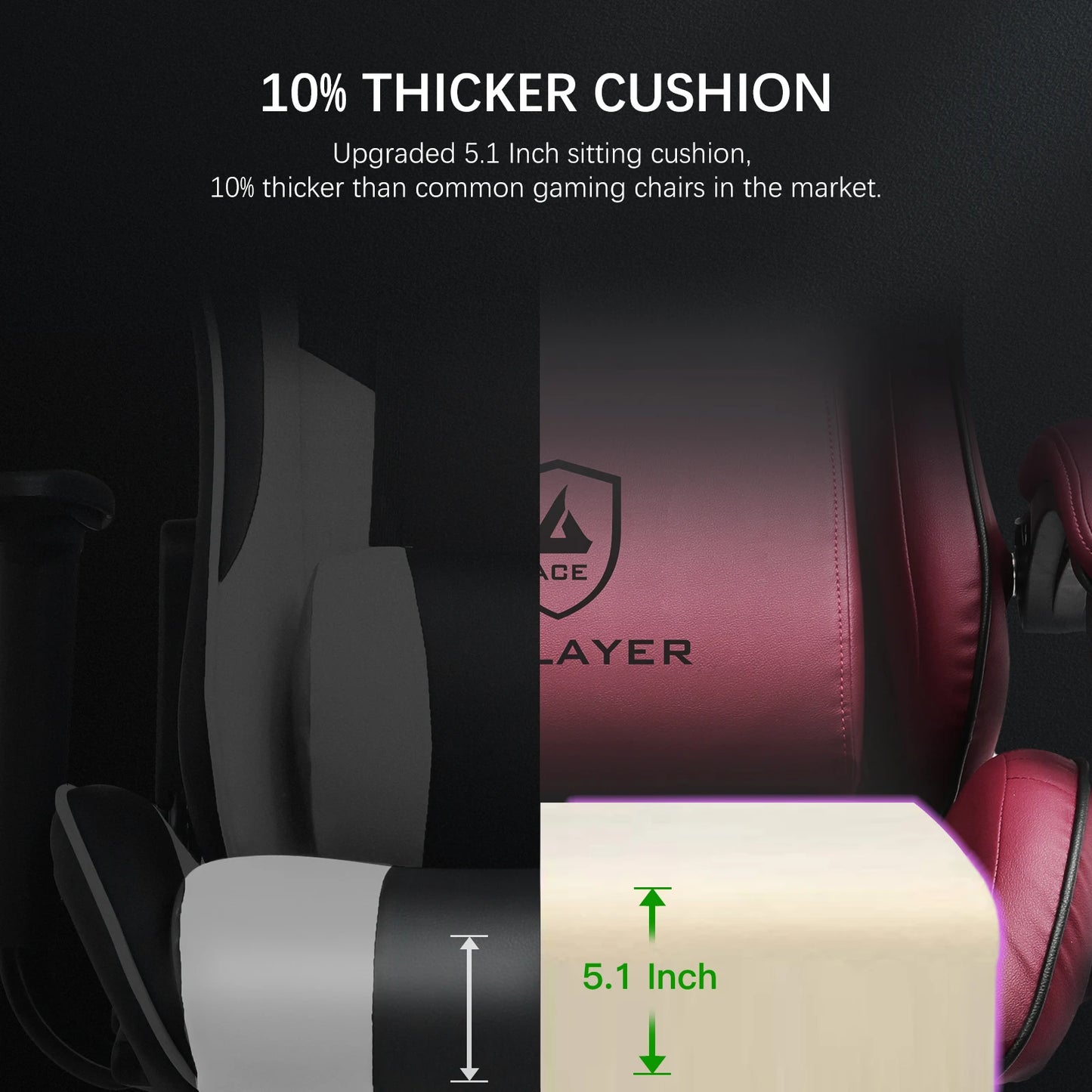 GTPLAYER Ergonomic Gaming Chair With Leather And Built In Speakers Footrest