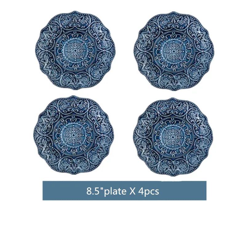Ceramic Western Dinner Plates Set For Home Hotel Use