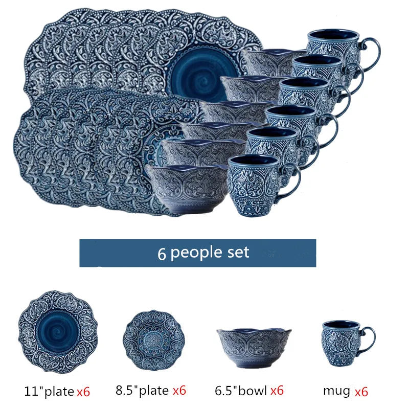 Ceramic Western Dinner Plates Set For Home Hotel Use