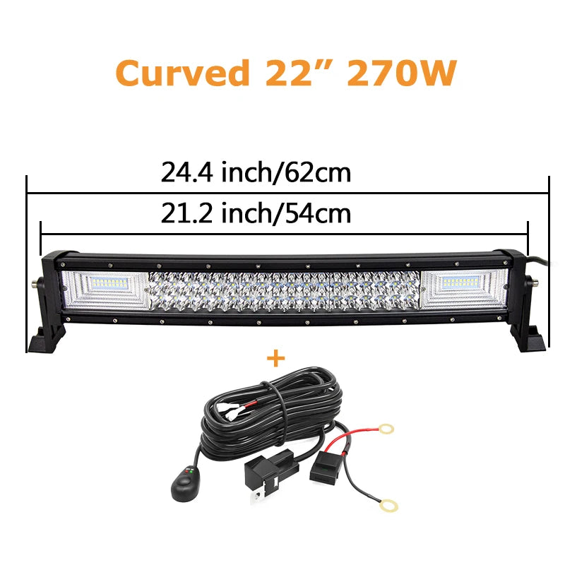 Auxtings Curved LED Light Bar Offroad 12V 24V Combo Beam