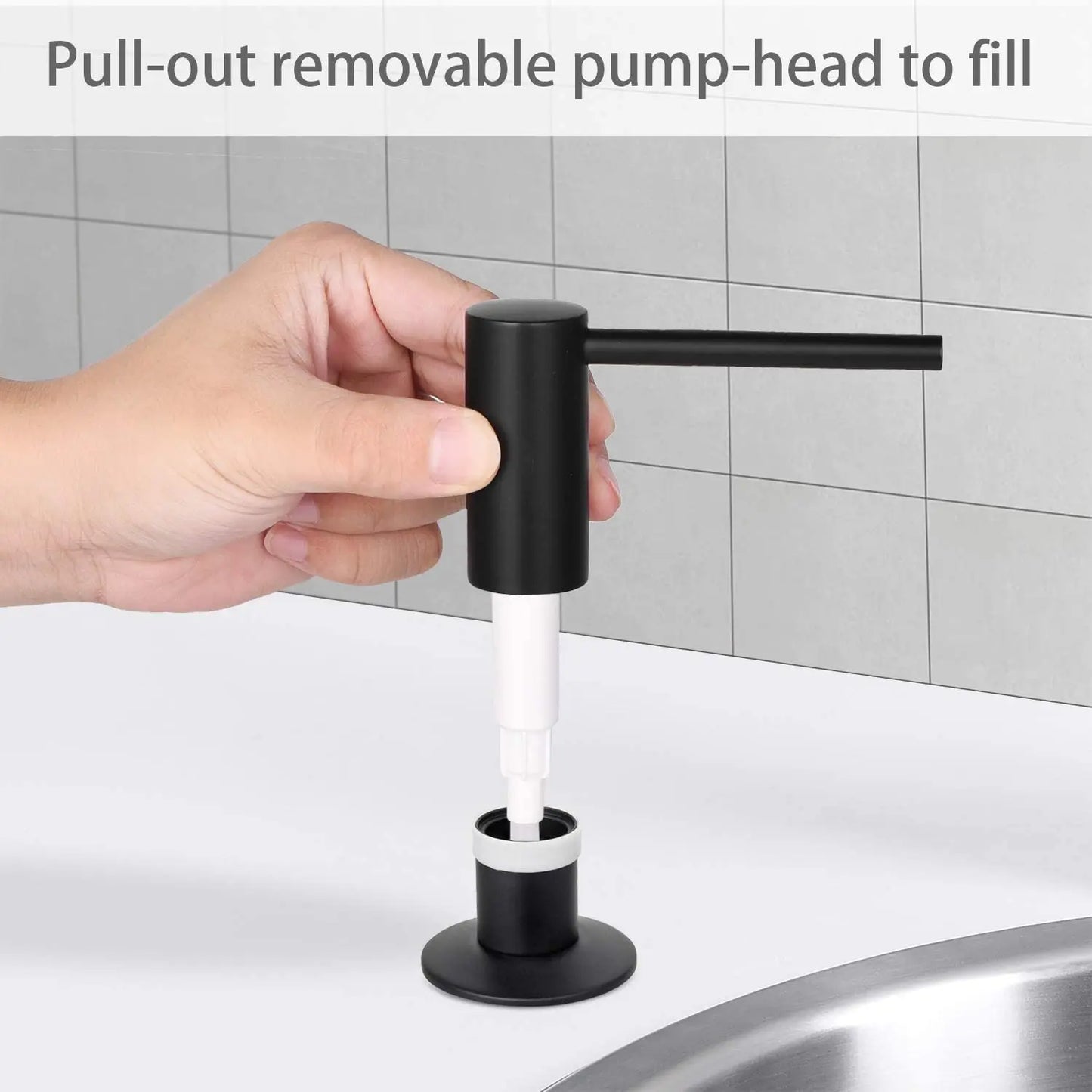Liquid Soap Dispenser Brass Pump Head Built In Bottle