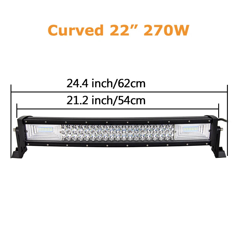 Auxtings Curved LED Light Bar Offroad 12V 24V Combo Beam
