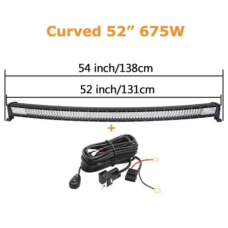 Auxtings Curved LED Light Bar Offroad 12V 24V Combo Beam