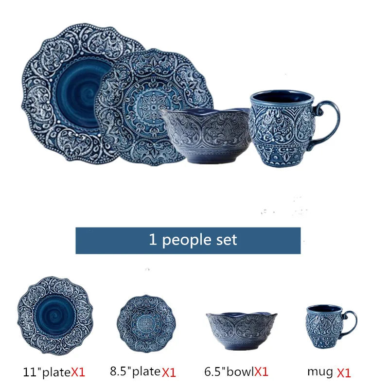 Ceramic Western Dinner Plates Set For Home Hotel Use