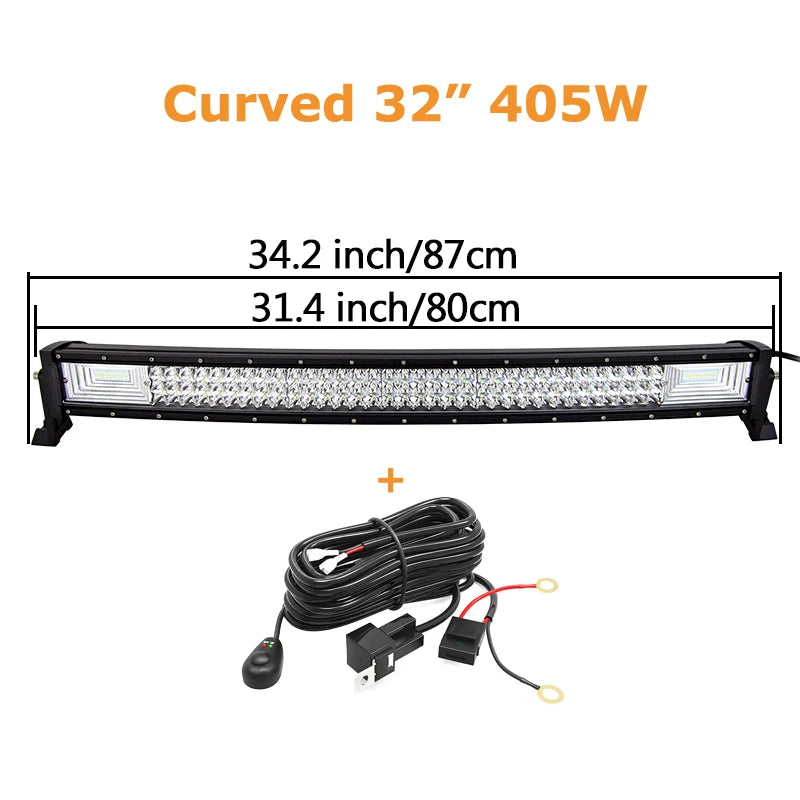 Auxtings Curved LED Light Bar Offroad 12V 24V Combo Beam