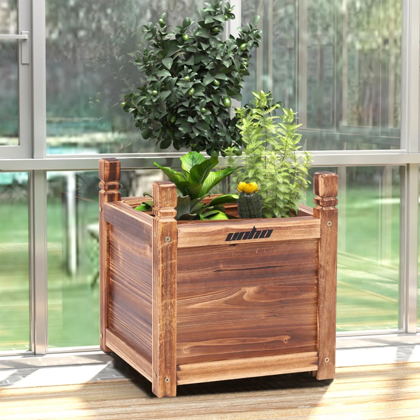 Raised Garden Bed Planter Wood Window Box For Flowers And Vegetables