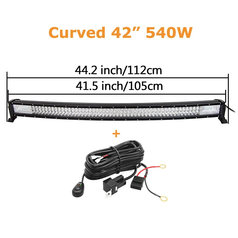 Auxtings Curved LED Light Bar Offroad 12V 24V Combo Beam