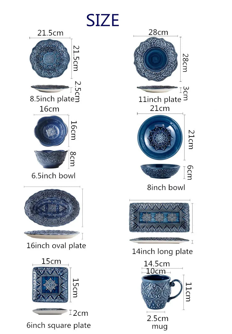 Ceramic Western Dinner Plates Set For Home Hotel Use