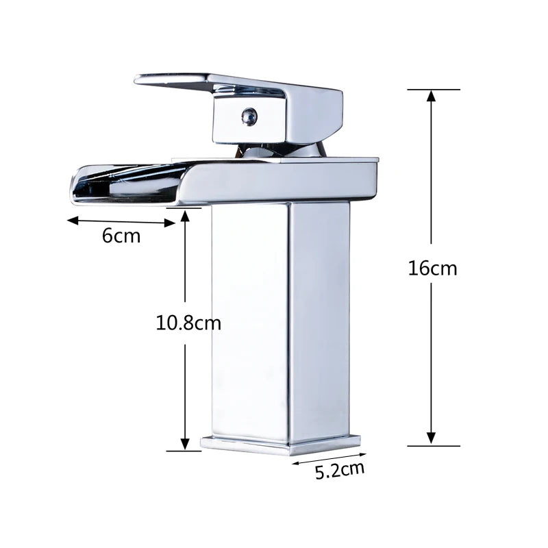 MYQualife Waterfall Bathroom Faucet Deck Mounted Single Hole Mixer Tap