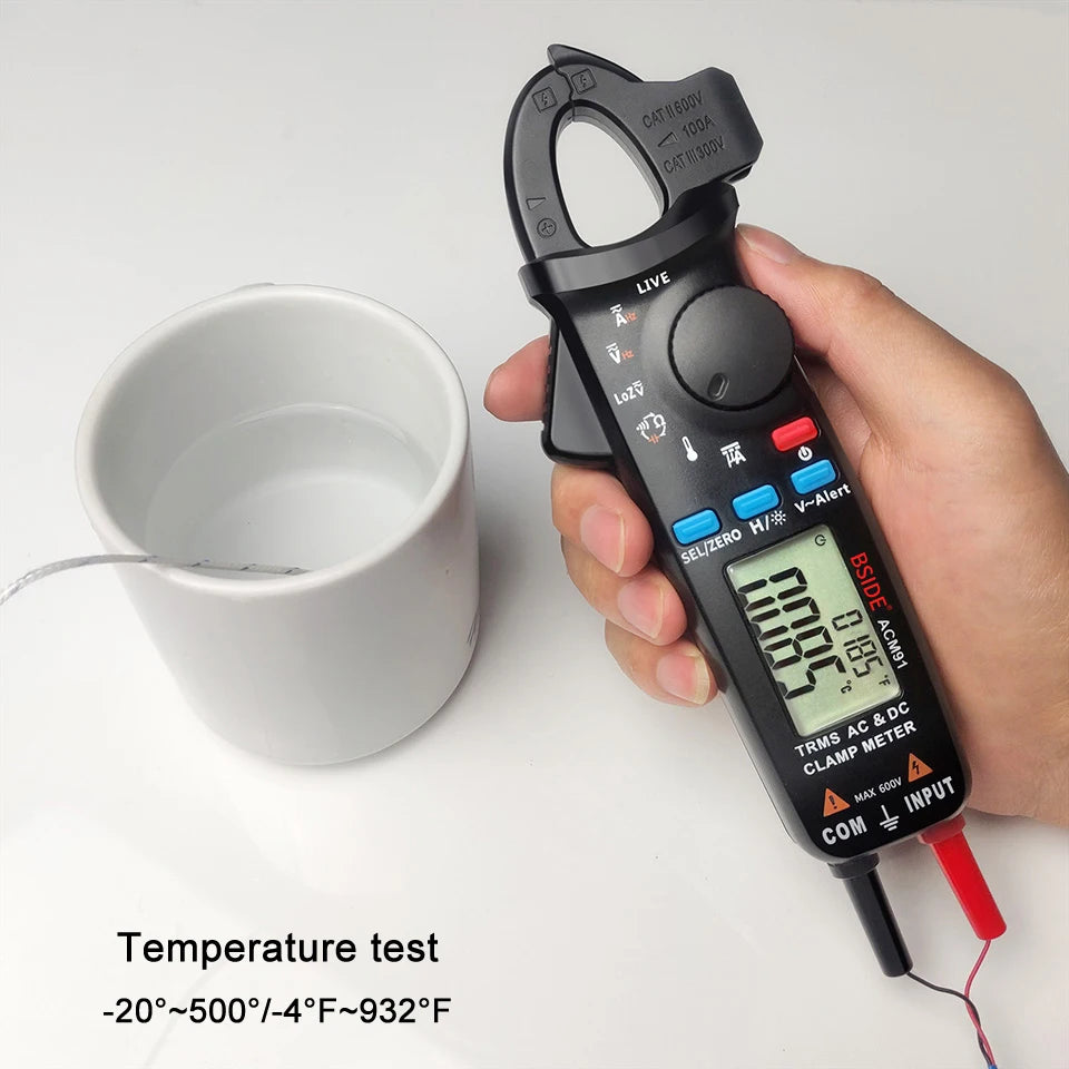 BSIDE ACM91 Digital Clamp Meter 100A Precision Ammeter DC AC