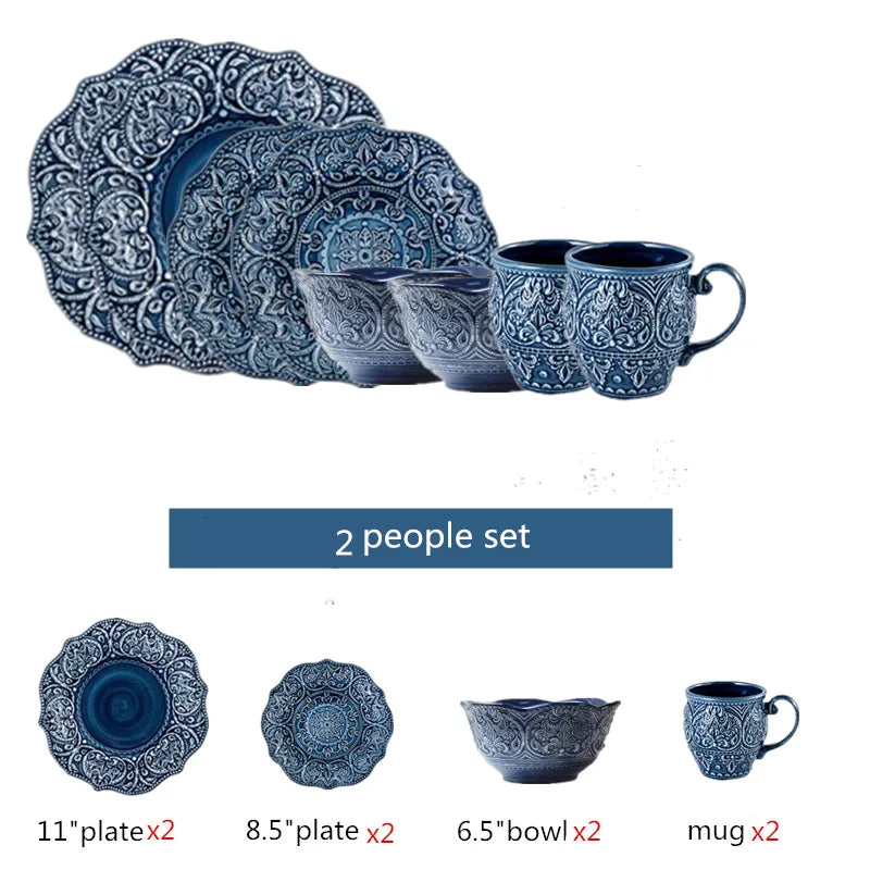 Ceramic Western Dinner Plates Set For Home Hotel Use