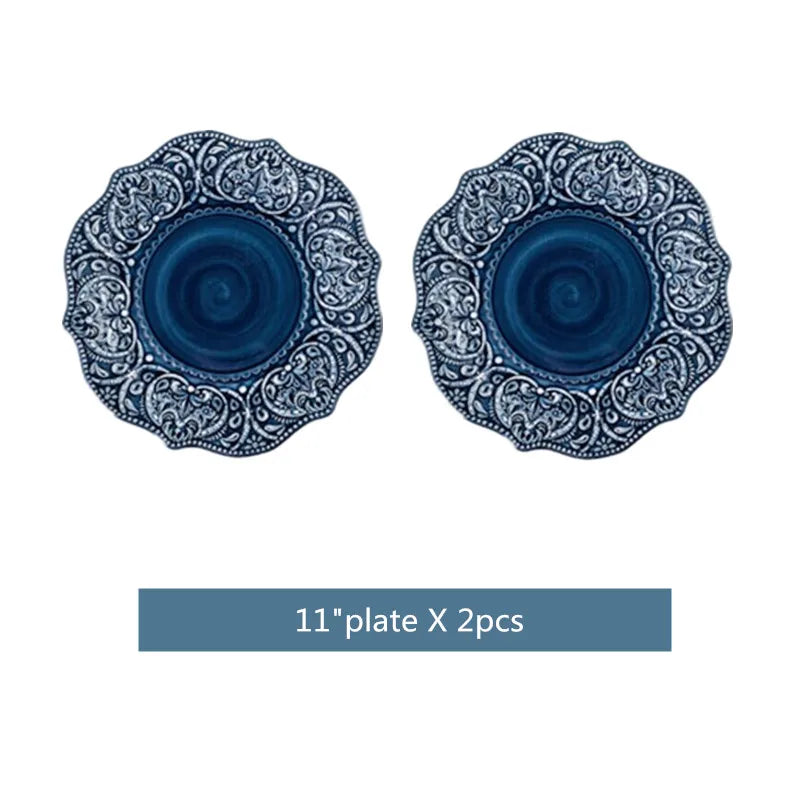 Ceramic Western Dinner Plates Set For Home Hotel Use