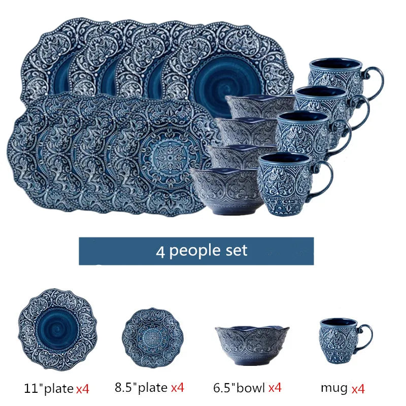 Ceramic Western Dinner Plates Set For Home Hotel Use