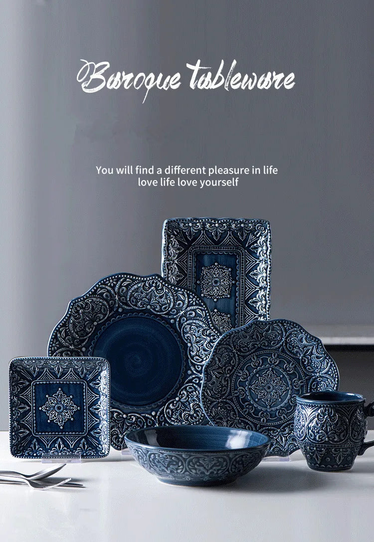 Ceramic Western Dinner Plates Set For Home Hotel Use