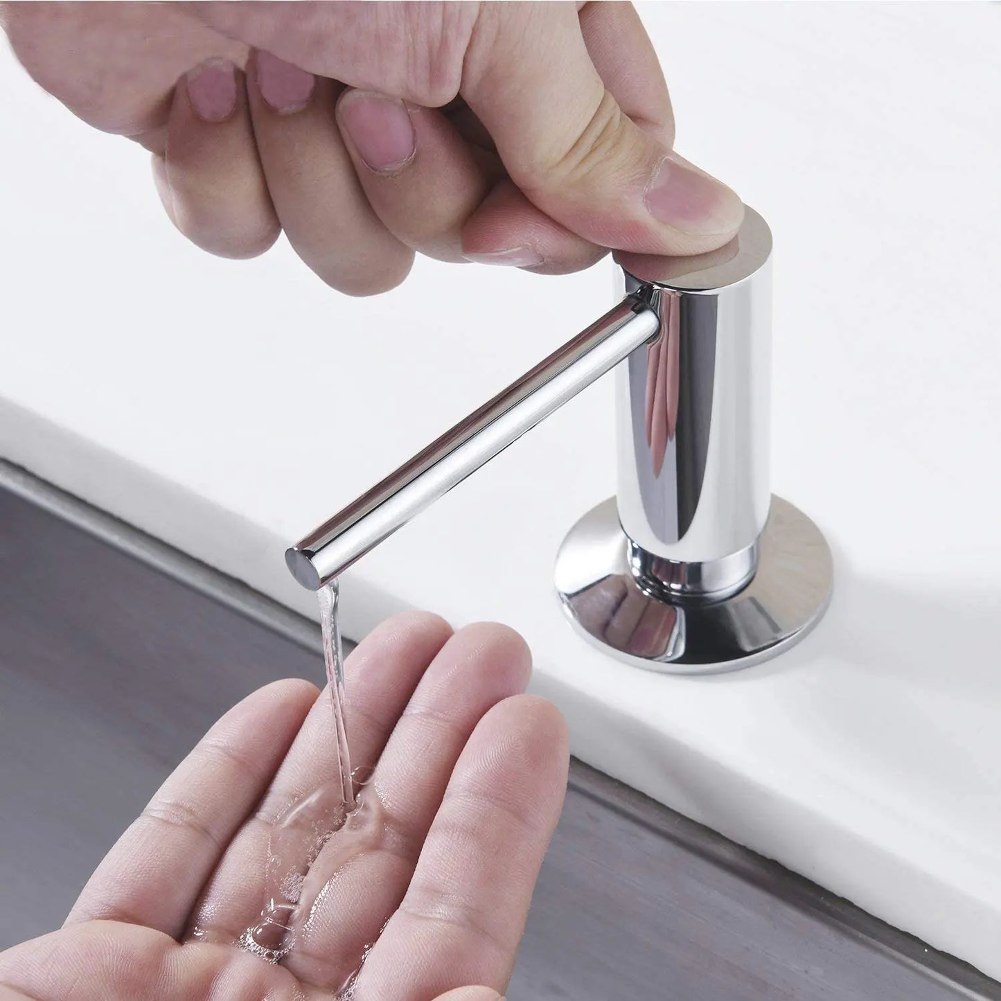 Liquid Soap Dispenser Brass Pump Head Built In Bottle