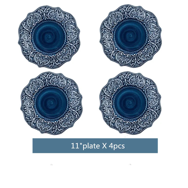 Ceramic Western Dinner Plates Set For Home Hotel Use