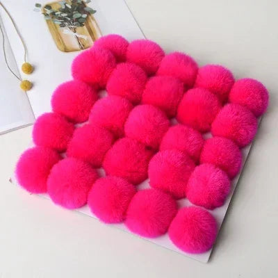 Fluffy Faux Fur Pom Poms For Keychains Hats Scarves DIY