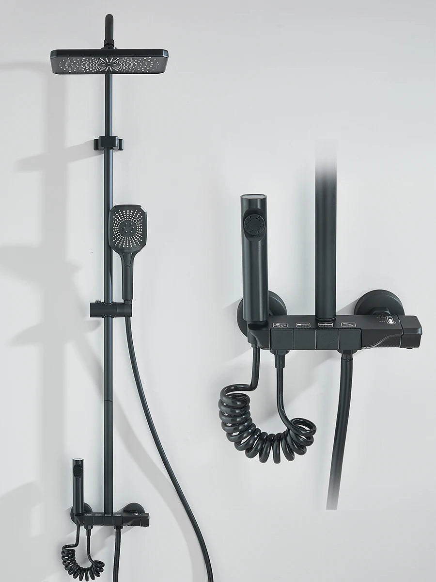 Quyanre 4 Way Shower System With Rain Shower Bidet Faucet