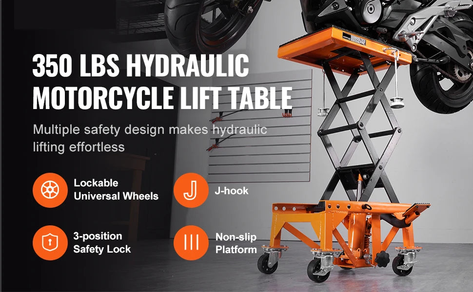 SucceBuy Hydraulic Motorcycle Lift Table For Dirt Bikes