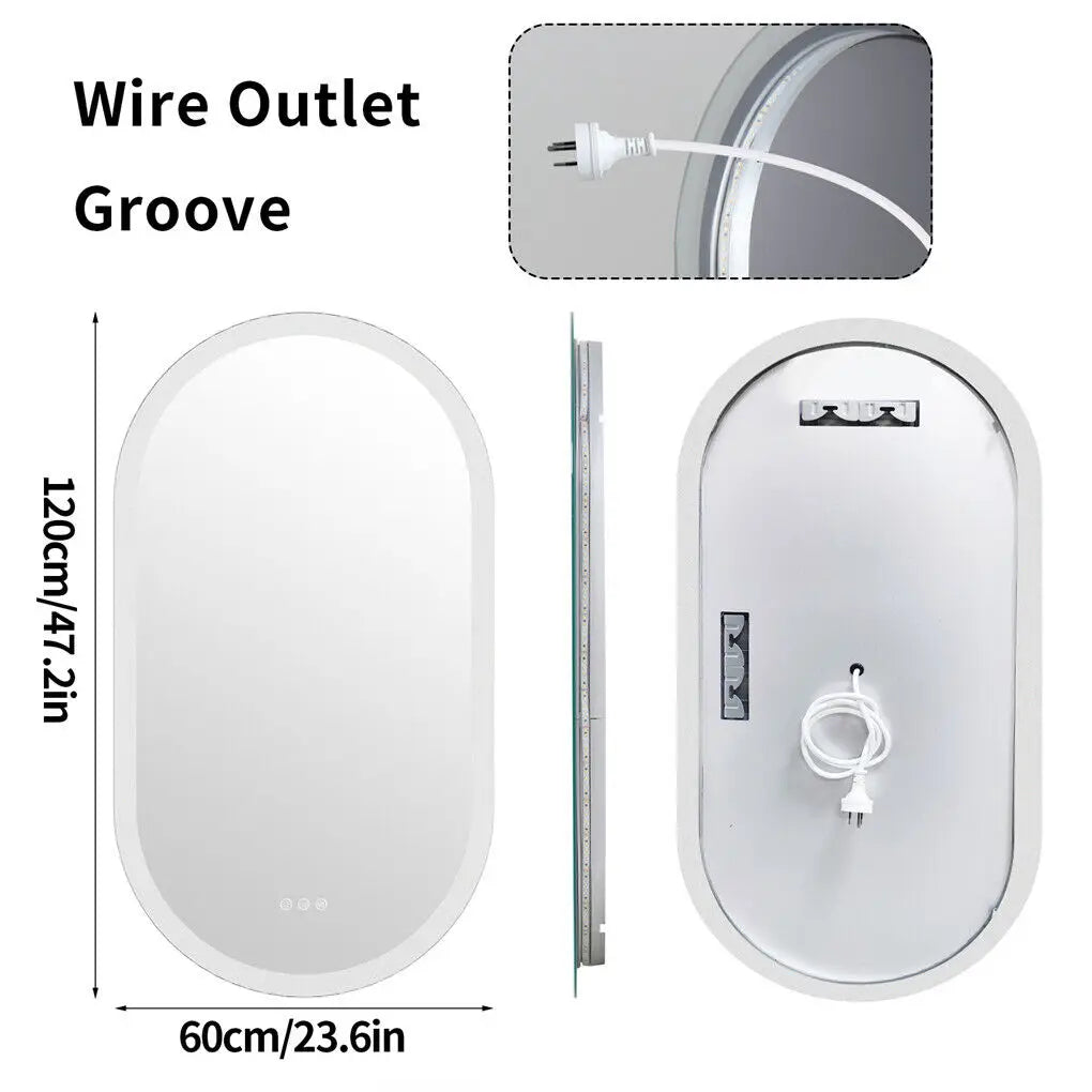 LUVODI LED Backlit Bathroom Mirror With Touch Dimming Defog IP44